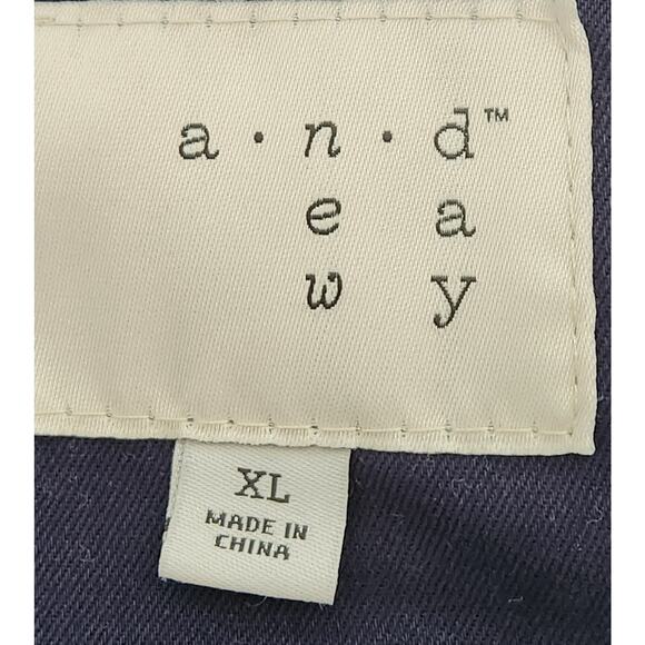 A New Day Navy Blue Lightweight Jacket XL Hip Length Zip & Button Front Pockets - Picture 6 of 7